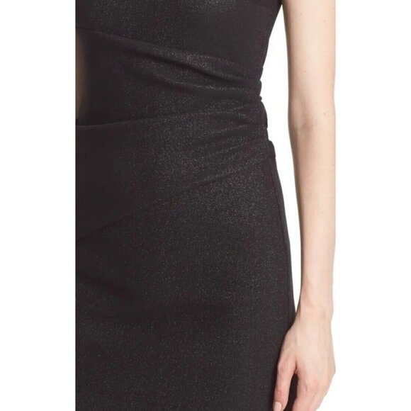 Diane Von Furstenberg Glennie Sheath Sleeveless Black Metallic Stretch Dress 4 - Picture 4 of 16